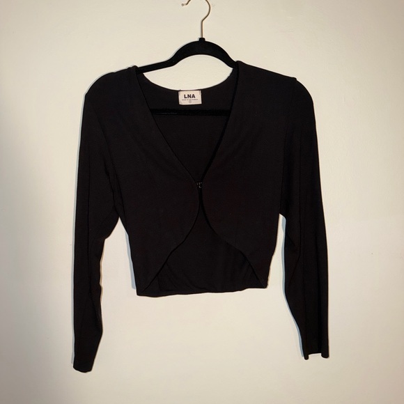 LNA Kinski Crop Ribbed Top - Picture 2 of 5